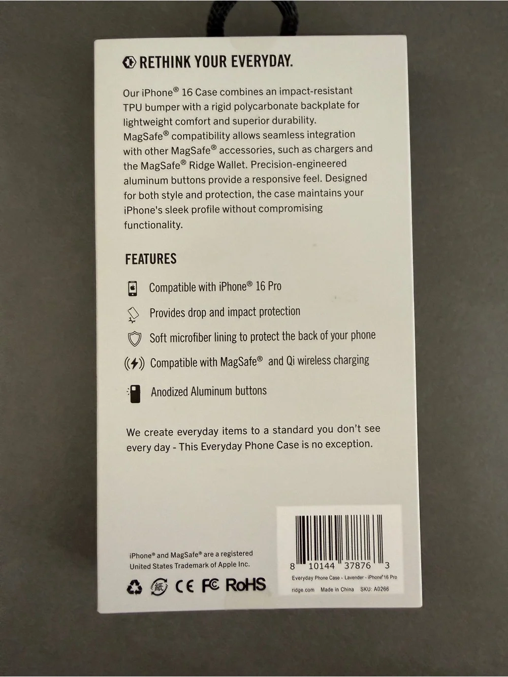 Ridge Phone Case, iPhone 16 Pro, Lavender, NWT, NIB